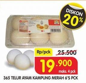 Promo Harga 365 Telur Ayam Kampung 6 pcs - Superindo