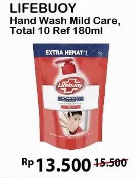 Promo Harga LIFEBUOY Hand Wash Mild Care, Total 10 180 ml - Alfamart