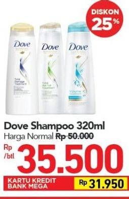 Promo Harga DOVE Shampoo 320 ml - Carrefour