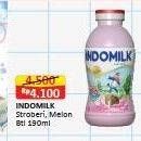 Promo Harga Indomilk Susu Cair Botol Stroberi, Melon 190 ml - Alfamart