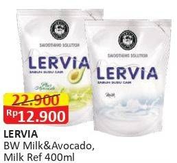 Promo Harga Lervia Sabun Cair Susu  Original, Plus Avocado 400 ml - Alfamart