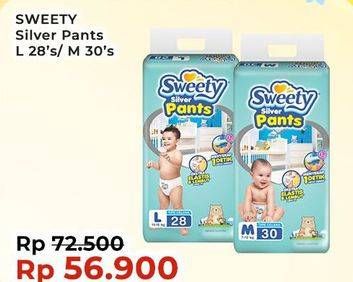 Promo Harga Sweety Silver Pants L28, M30 28 pcs - Indomaret