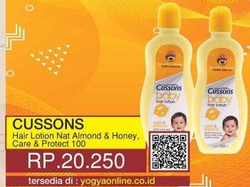 Promo Harga CUSSONS BABY Hair Lotion Almond Honey, Care Protect 100 ml - Yogya