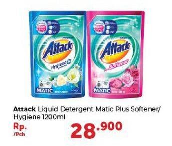 Promo Harga ATTACK Detergent Liquid Matic Liq + Soft, Hygiene + Protect 1200 ml - Carrefour