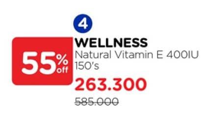 Promo Harga Wellness Natural Vitamin E-400 I.U 150 pcs - Watsons