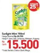 Promo Harga SUNLIGHT Pencuci Piring Anti Bau With Daun Mint 755 ml - Carrefour