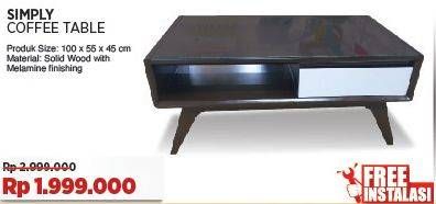 Promo Harga Simply Living Coffee Table  - COURTS