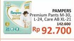 Promo Harga Pampers Premium Care Active Baby Pants M30, L24, XL21 21 pcs - Alfamidi