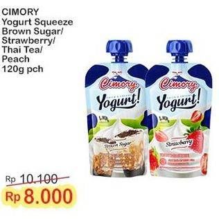 Promo Harga Cimory Squeeze Yogurt Brown Sugar, Strawberry, Thai Tea, Peach 120 gr - Indomaret