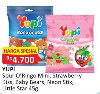 Promo Harga YUPI Candy Strawberry Kiss, Baby Bear, Neon Stick, Little Star, Sour O