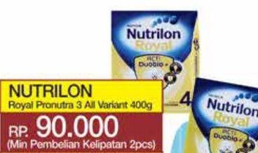 Promo Harga Nutrilon Royal 3 Susu Pertumbuhan All Variants 400 gr - Yogya