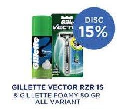 Promo Harga Gillette Vector Speed Razor/Gillette Foam Shave  - Guardian