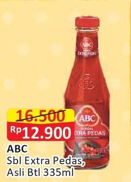 Promo Harga ABC Sambal Asli, Extra Pedas 335 ml - Alfamart