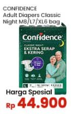 Promo Harga Confidence Adult Classic Night Ekstra Serap & Kering L7, M8, XL6 6 pcs - Indomaret