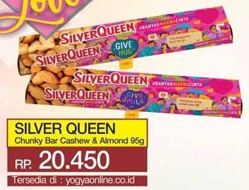 Promo Harga SILVER QUEEN Chunky Bar Cashew, Almond 95 gr - Yogya