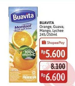 Promo Harga Buavita Fresh Juice Orange, Guava, Mango, Lychee 250 ml - Alfamidi