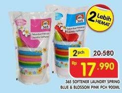 Promo Harga 365 Softener Laundry Blossom Pink, Spring Blue per 2 pouch 900 ml - Superindo