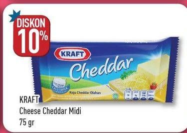 Promo Harga KRAFT Cheese Cheddar Midi 75 gr - Hypermart