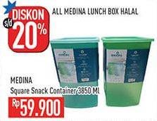 Promo Harga Medina Square Snack Container 3850 ml - Hypermart