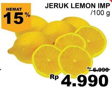Promo Harga Jeruk Lemon Import per 100 gr - Giant