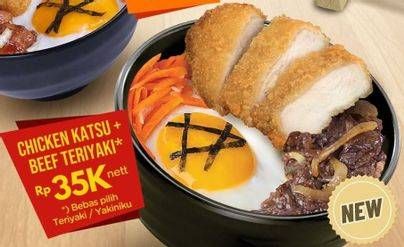 Promo Harga Chicken Katsu + Beef Teriyaki  - HokBen