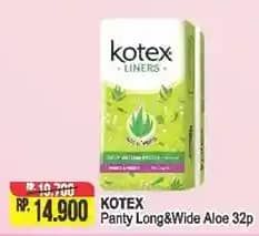 Promo Harga Kotex Fresh Liners Longer & Wider Scented Aloevera 32 pcs - Alfamart