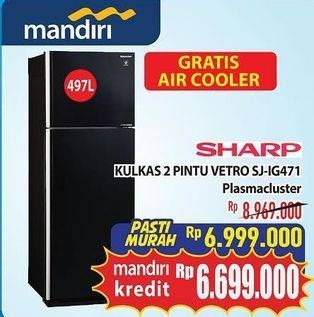 Promo Harga SHARP SJ-IG471PG | Refrigerator 2 Door  - Hypermart