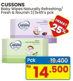 Promo Harga Cussons Baby Wipes Naturally Refreshing, Fresh Nourish 50 sheet - Indomaret