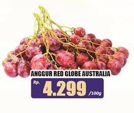Promo Harga Anggur Red Globe Australia per 100 gr - Hari Hari