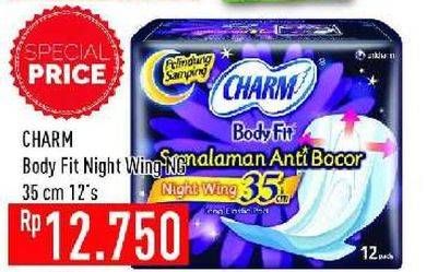 Promo Harga CHARM Body Fit Night Wing 35cm 12 pcs - Hypermart