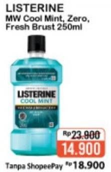 Promo Harga LISTERINE Mouthwash Antiseptic Cool Mint, Zero, Fresh Burst 250 ml - Alfamart