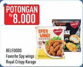 Promo Harga BELFOODS FAVORITE Spicy Wings/Royal Crispy Karaage  - Hypermart