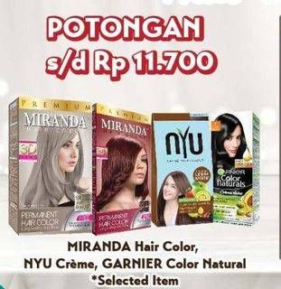 Promo Harga Miranda Hair Color, Nyu Creme, Garnier Color Natural  - Hypermart