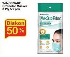 Promo Harga Wings Care Protector Daily Masker Kesehatan 5 pcs - Indomaret