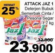 Promo Harga ATTACK Jaz1 Detergent Powder Semerbak Cinta, Pesona Segar 1700 gr - Giant