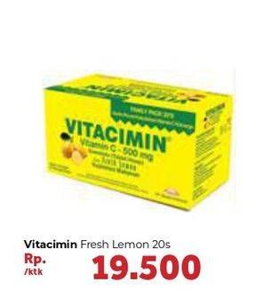 Promo Harga VITACIMIN Vitamin C - 500mg Sweetlets (Tablet Hisap) Fresh Lemon per 10 str 2 pcs - Carrefour