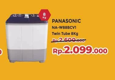 Panasonic NA-W88BCV1 Twin Tub  Diskon 19%, Harga Promo Rp2.099.000, Harga Normal Rp2.600.000