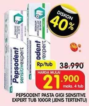 Promo Harga Pepsodent Pasta Gigi Sensitive Expert 100 gr - Superindo
