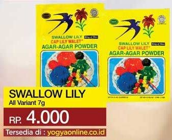 Promo Harga SWALLOW Lily Agar-Agar Powder All Variants 7 gr - Yogya