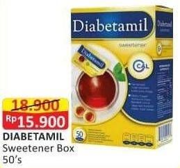 Promo Harga DIABETAMIL Sweetener per 50 sachet 1 gr - Alfamart
