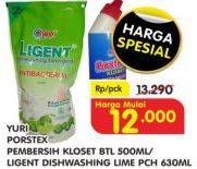 Promo Harga YURI PROSTEX Pembersih Kloset 500ml/Ligent Dishwashing 630ml  - Superindo