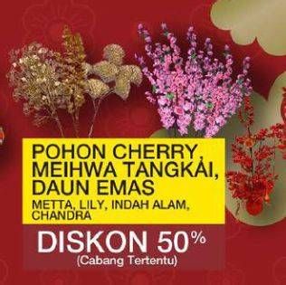 Promo Harga Metta/Lily/Indah Alam/Chandra Pohon Cherry, Meihwa, Tangkai, Daun Emas  - Yogya