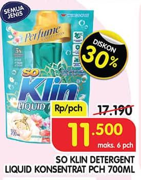 Promo Harga So Klin Liquid Detergent All Variants 700 ml - Superindo