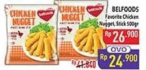 Promo Harga Belfoods Nugget Chicken Nugget, Chicken Nugget Stick 500 gr - Hypermart