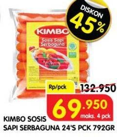 Promo Harga KIMBO Sosis Sapi Serbaguna per 24 pcs 729 gr - Superindo