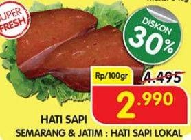 Promo Harga Beef Liver (Hati Sapi) per 100 gr - Superindo