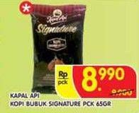 Promo Harga Kapal Api Signature 2 In 1 Kopi + Gula 65 gr - Superindo