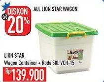 Promo Harga LION STAR Wagon Container + Roda VCH-15 50000 ml - Hypermart
