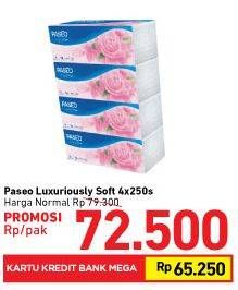 Promo Harga PASEO Facial Tissue per 4 pouch 250 pcs - Carrefour
