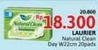 Promo Harga Laurier Natural Clean Wing 22cm 20 pcs - Alfamidi